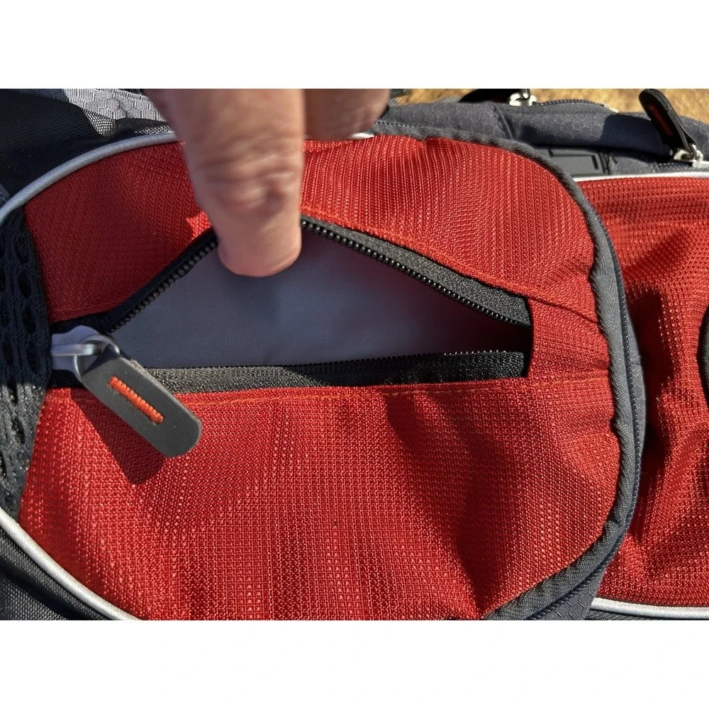 High Sierra Hydration Backpack Red Gray Hiking Daypack AirFlow Cooled Back